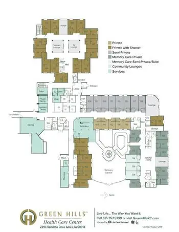 Campus Map of Green Hills Retirement Community, Assisted Living, Nursing Home, Independent Living, CCRC, Ames, IA 3