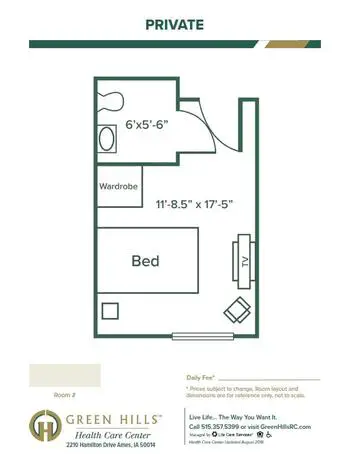 Floorplan of Green Hills Retirement Community, Assisted Living, Nursing Home, Independent Living, CCRC, Ames, IA 5