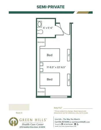 Floorplan of Green Hills Retirement Community, Assisted Living, Nursing Home, Independent Living, CCRC, Ames, IA 7