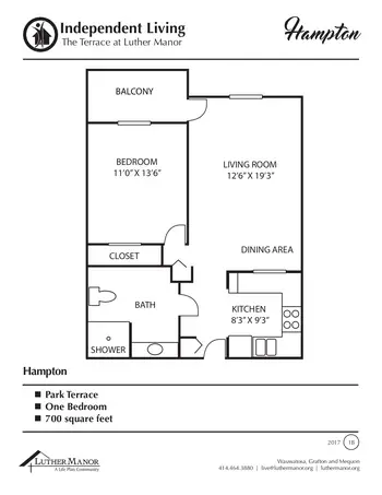 Floorplan of Luther Manor, Assisted Living, Nursing Home, Independent Living, CCRC, Wauwatosa, WI 4