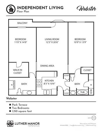 Floorplan of Luther Manor, Assisted Living, Nursing Home, Independent Living, CCRC, Wauwatosa, WI 10
