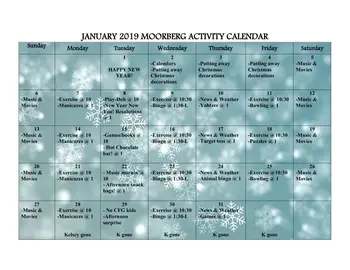 Activity Calendar of Mission Ridge, Assisted Living, Nursing Home, Independent Living, CCRC, Billings, MT 16