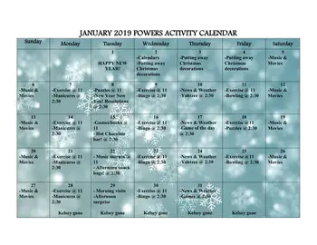 Activity Calendar of Mission Ridge, Assisted Living, Nursing Home, Independent Living, CCRC, Billings, MT 17