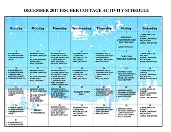 Activity Calendar of Mission Ridge, Assisted Living, Nursing Home, Independent Living, CCRC, Billings, MT 3