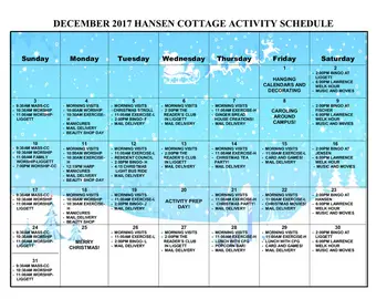 Activity Calendar of Mission Ridge, Assisted Living, Nursing Home, Independent Living, CCRC, Billings, MT 4