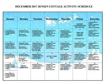 Activity Calendar of Mission Ridge, Assisted Living, Nursing Home, Independent Living, CCRC, Billings, MT 5