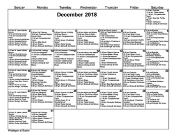 Activity Calendar of Wesleyan Homes, Assisted Living, Nursing Home, Independent Living, CCRC, Georgetown, TX 2