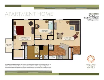 Floorplan of Willow Valley Communities, Assisted Living, Nursing Home, Independent Living, CCRC, Willow Street, PA 14