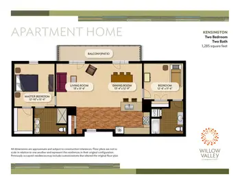 Floorplan of Willow Valley Communities, Assisted Living, Nursing Home, Independent Living, CCRC, Willow Street, PA 19