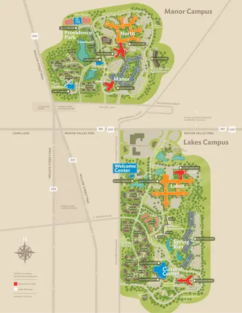 Campus Map of Willow Valley Communities, Assisted Living, Nursing Home, Independent Living, CCRC, Willow Street, PA 2