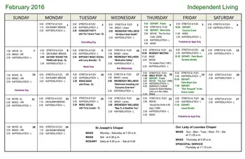 Activity Calendar of Lourdes Noreen-McKeen Retirement Community, Assisted Living, Nursing Home, Independent Living, CCRC, West Palm Beach, FL 10