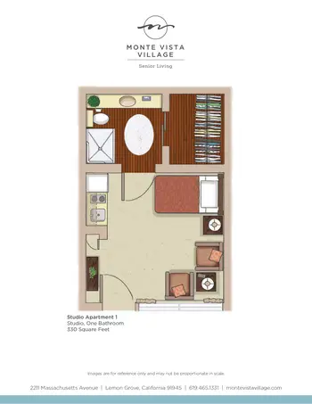 Floorplan of Monte Vista Village, Assisted Living, Nursing Home, Independent Living, CCRC, Lemon Grove, CA 1