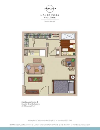 Floorplan of Monte Vista Village, Assisted Living, Nursing Home, Independent Living, CCRC, Lemon Grove, CA 2