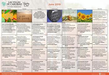 Activity Calendar of Las Villas De Carlsbad, Assisted Living, Nursing Home, Independent Living, CCRC, Carlsbad, CA 1