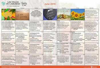 Activity Calendar of Las Villas De Carlsbad, Assisted Living, Nursing Home, Independent Living, CCRC, Carlsbad, CA 2