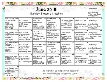 Activity Calendar of Eventide Sheyenne Crossings, Assisted Living, Nursing Home, Independent Living, CCRC, West Fargo, ND 1