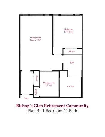 Floorplan of Bishop's Glen Retirement Center, Assisted Living, Nursing Home, Independent Living, CCRC, Daytona Beach, FL 2
