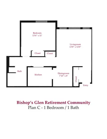 Floorplan of Bishop's Glen Retirement Center, Assisted Living, Nursing Home, Independent Living, CCRC, Daytona Beach, FL 3