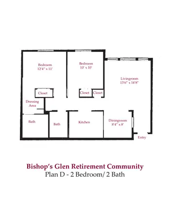 Floorplan of Bishop's Glen Retirement Center, Assisted Living, Nursing Home, Independent Living, CCRC, Daytona Beach, FL 4