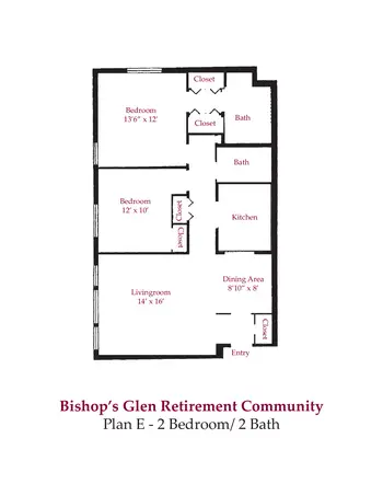 Floorplan of Bishop's Glen Retirement Center, Assisted Living, Nursing Home, Independent Living, CCRC, Daytona Beach, FL 5