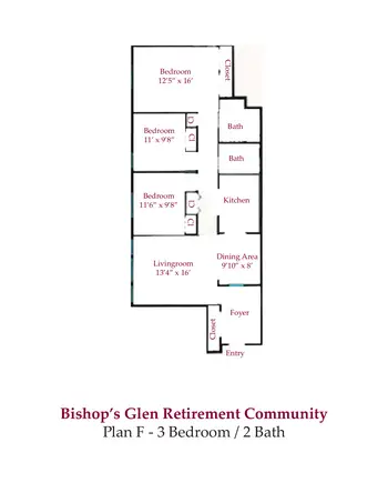 Floorplan of Bishop's Glen Retirement Center, Assisted Living, Nursing Home, Independent Living, CCRC, Daytona Beach, FL 7