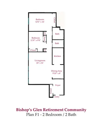 Floorplan of Bishop's Glen Retirement Center, Assisted Living, Nursing Home, Independent Living, CCRC, Daytona Beach, FL 6