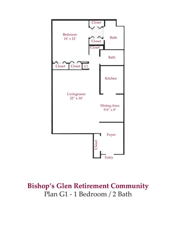 Floorplan of Bishop's Glen Retirement Center, Assisted Living, Nursing Home, Independent Living, CCRC, Daytona Beach, FL 8