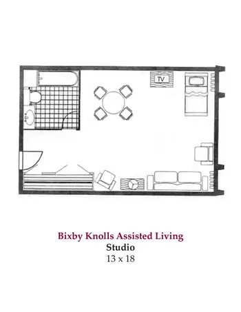 Floorplan of Bixby Knolls Towers, Assisted Living, Nursing Home, Independent Living, CCRC, Long Beach, CA 1