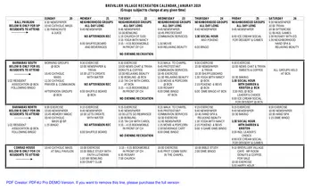 Activity Calendar of Brevillier Village, Assisted Living, Nursing Home, Independent Living, CCRC, Erie, PA 3