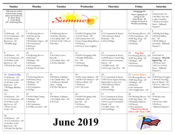 Activity Calendar of Briarwood Village, Assisted Living, Nursing Home, Independent Living, CCRC, Coldwater, OH 1