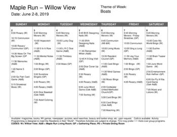 Activity Calendar of Briarwood Village, Assisted Living, Nursing Home, Independent Living, CCRC, Coldwater, OH 2