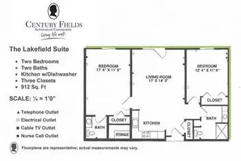 Floorplan of Century Villa, Assisted Living, Nursing Home, Independent Living, CCRC, Greentown, IN 2
