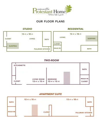 Floorplan of Evansville Protestant Home, Assisted Living, Nursing Home, Independent Living, CCRC, Evansville, IN 1