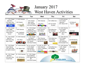 Activity Calendar of Fairlawn Retirement Community, Assisted Living, Nursing Home, Independent Living, CCRC, Archbold, OH 6