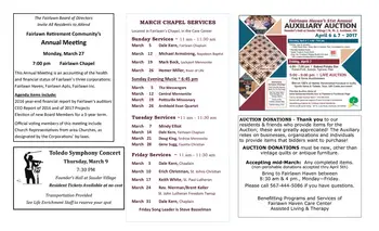 Activity Calendar of Fairlawn Retirement Community, Assisted Living, Nursing Home, Independent Living, CCRC, Archbold, OH 9