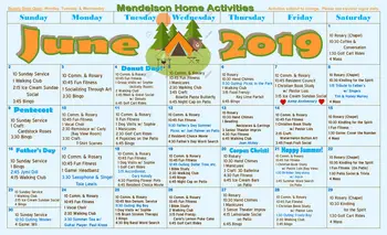 Activity Calendar of Lourdes Senior Community, Assisted Living, Nursing Home, Independent Living, CCRC, Waterford, MI 7