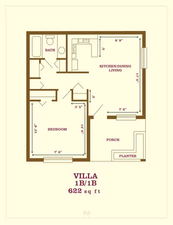 Floorplan of Oak Manor Senior Living Community, Assisted Living, Nursing Home, Independent Living, CCRC, Largo, FL 3