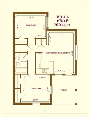 Floorplan of Oak Manor Senior Living Community, Assisted Living, Nursing Home, Independent Living, CCRC, Largo, FL 4