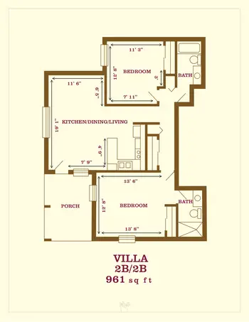 Floorplan of Oak Manor Senior Living Community, Assisted Living, Nursing Home, Independent Living, CCRC, Largo, FL 5