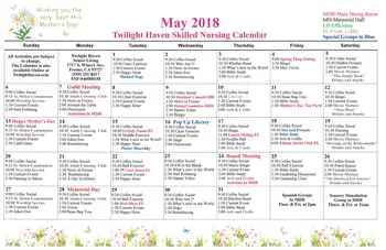 Activity Calendar of Twilight Haven, Assisted Living, Nursing Home, Independent Living, CCRC, Fresno, CA 3