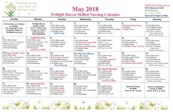 Activity Calendar of Twilight Haven, Assisted Living, Nursing Home, Independent Living, CCRC, Fresno, CA 5
