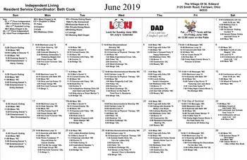 Activity Calendar of The Village of St. Edward, Assisted Living, Nursing Home, Independent Living, CCRC, Fairlawn, OH 2