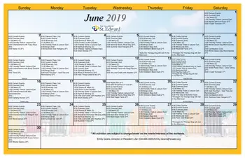Activity Calendar of The Village of St. Edward, Assisted Living, Nursing Home, Independent Living, CCRC, Fairlawn, OH 4