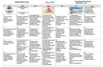 Activity Calendar of The Village of St. Edward, Assisted Living, Nursing Home, Independent Living, CCRC, Fairlawn, OH 6