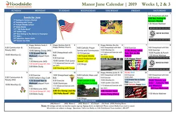 Activity Calendar of Woodside Senior Communities, Assisted Living, Nursing Home, Independent Living, CCRC, Green Bay, WI 3