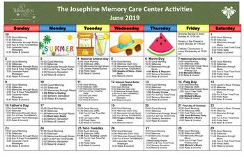 Activity Calendar of 10 Wilmington Place, Assisted Living, Nursing Home, Independent Living, CCRC, Dayton, OH 1