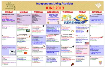 Activity Calendar of 10 Wilmington Place, Assisted Living, Nursing Home, Independent Living, CCRC, Dayton, OH 2