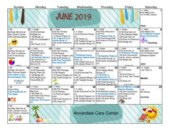 Activity Calendar of Annandale Health and Community Services, Assisted Living, Nursing Home, Independent Living, CCRC, Annandale, MN 4