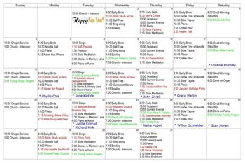 Activity Calendar of Apostolic Christian Village, Assisted Living, Nursing Home, Independent Living, CCRC, Rittman, OH 5