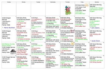 Activity Calendar of Apostolic Christian Village, Assisted Living, Nursing Home, Independent Living, CCRC, Rittman, OH 7